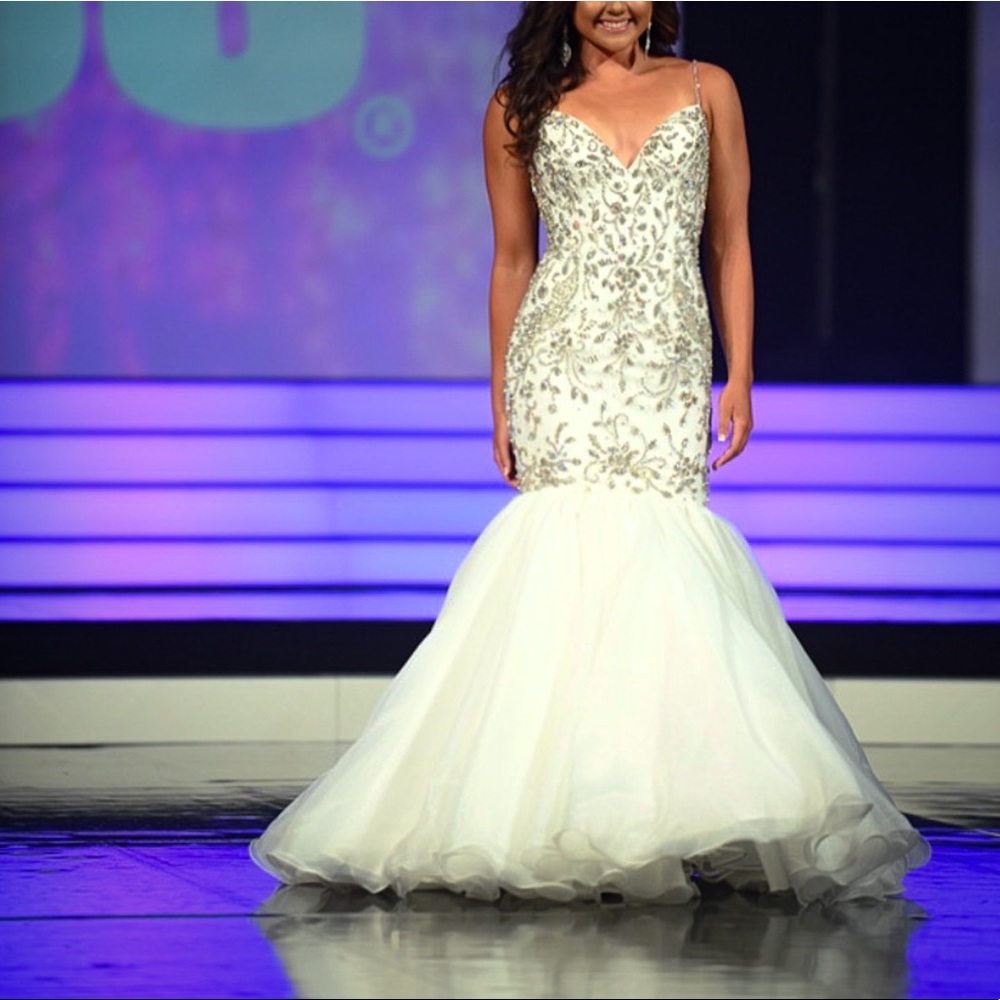 White Sherri hill size 4- could be used as wedding dress too